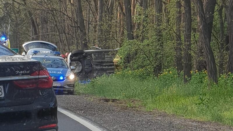Poważny wypadek w gminie Gąbin. Samochód wbił się w drzewo